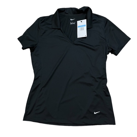 Nike Tops - New Nike Womens Black V-Neck Polo Dri-Fit Size Medium